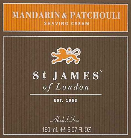 St James of London Mandarin & Patchouli Shave Cream Jar, 5.07oz