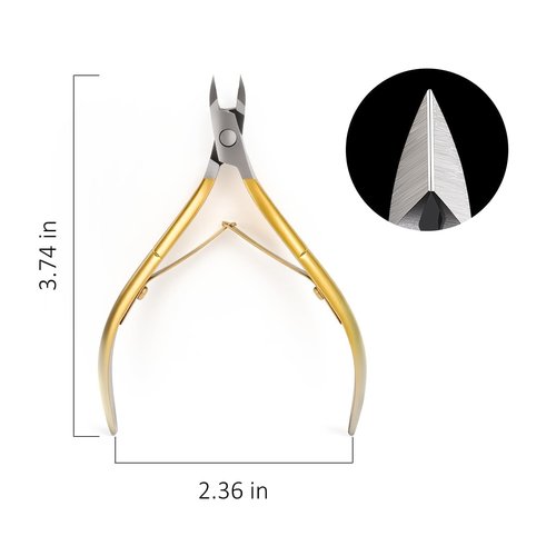 Cmetta Cuticle Nipper, Polished Coated Durable Trimmer, Nail Clipper with Fine Edge, Comfort Grip Cuticle Cutter and Remover Tool Kit for Nail Care (Yellow 1-PACK)