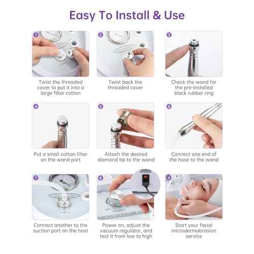 UNOISETION Diamond Microdermabrasion Machine Professional, Upgraded Facial Vacuum Dermabrasion for Exfoliation & Radiant Skin, Microdermabrasion Tool for Salon Personal Skin Care