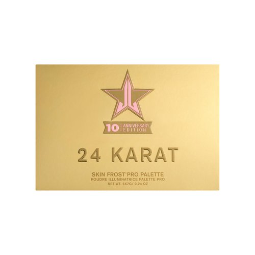 Jeffree Star Cosmetics 24K Skin Frost Palette, 6 Highlighter Shades, 10 Year Anniversary Edition, 0.24 oz Each