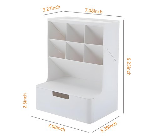 Tidyladyo Makeup organizer with Drawer-Makeup Brush organizer, Cosmetics Storage for skincare,Vanity,Makeup.Great for Dresser,Bathroom (white)
