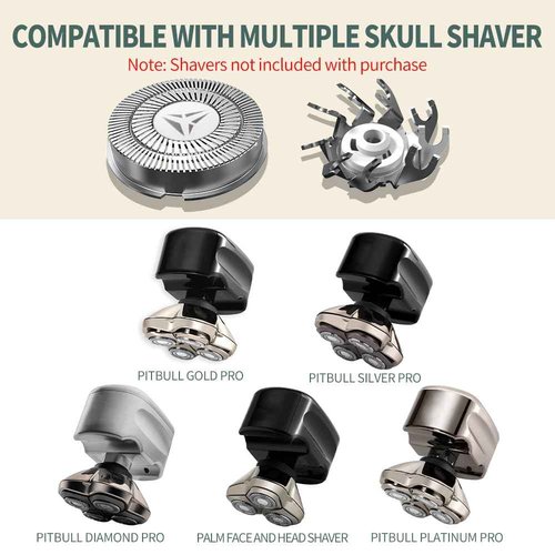 Shaver Replacement Blades for Skull Shaver Pitbull Replacement Blade,Replacement Heads for Pitbull Gold/Silver/Platinum Pro Shaver (12 Blades)