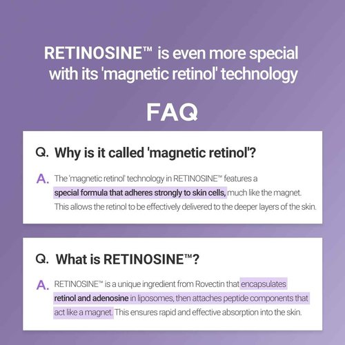 ROVECTIN Retinosine Deep Intense Serum - Retniol 0.15%, Adenosine, Hydrolyzed Collagen, Bakuchiol | For sensitive skin, Korean Skin Care - (0.67 fl oz, 20ml)