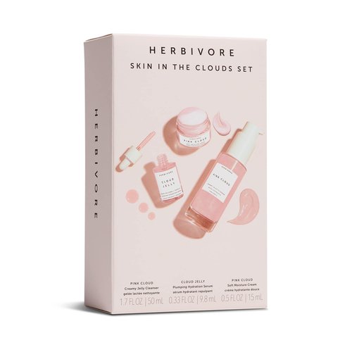 HERBIVORE "Skin In The Clouds" 3-step Plumping Hydration Gift Set | Cleanser, Cream, Serum | Plant -Based