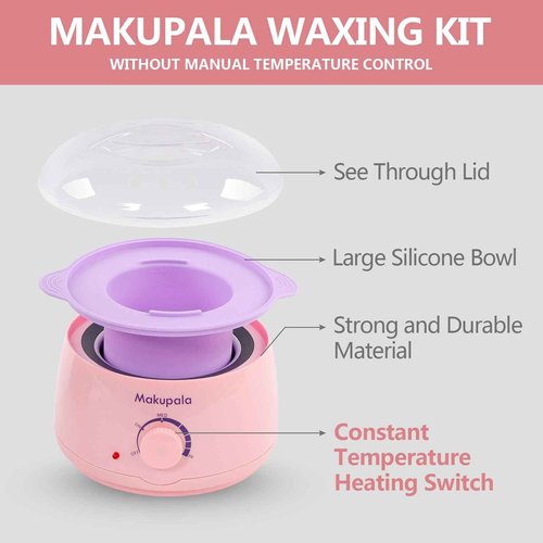 Wax Machine for Hair Removal in Pink Hair Waxing Kit for Women & Men At-Home Use, Silicone Pot, 0.6lb Salon-Grade Brazilian Wax Beads for Face Eyebrow Bikini Armpit Legs Full Body Beginner-Friendly