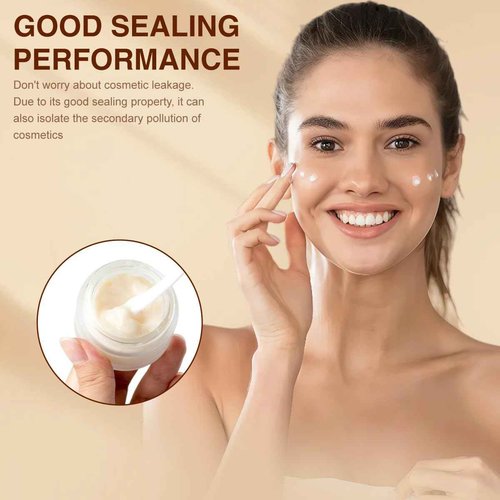 2PCS 5g/5ml/0.17oz Empty Upscale Frosted Glass Cream Jar Bottle Cosmetic Dispenser Refillable Container Pot Vial Holder Sample Storage with Eco Bamboo Lid For Eye Cream Lotion Ointments Lip Balm
