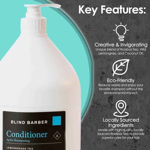 Blind Barber Hair Conditioner - Rooibos Tea Fragrance Moisturizing Conditioner with Invigorates Senses - 1 Gallon