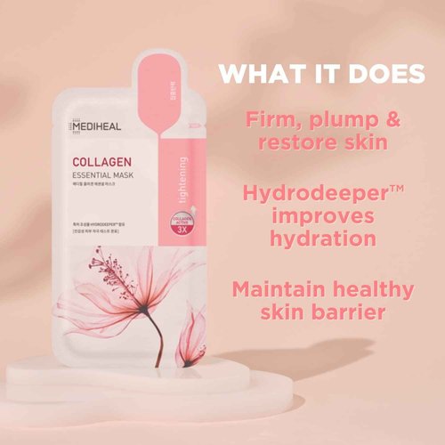 Mediheal Official Best Korean Sheet Mask - Collagen Essential Face Mask Lifting and Firming For All Skin Types Value Sets (30 Count)