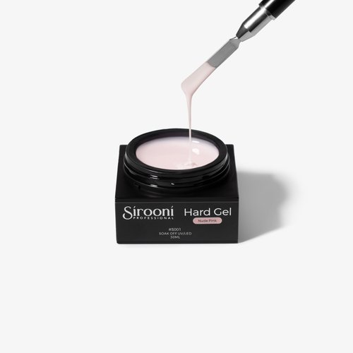 Sirooni Hard Gel for Nails – 30ml Builder Gel for Extensions, Strengthening, and Sculpting, Durable UV/LED Nail Gel for Salon and DIY Use (Nude Pink, Short)