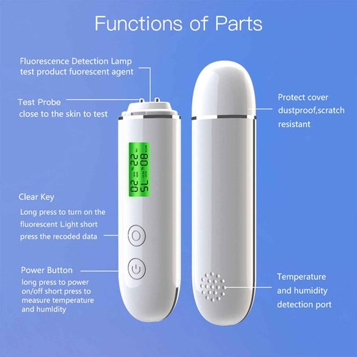 Skin Hydration Tester Skin Hydration Meter Hydration Monitor Skin Oil Content Moisture Analyzer Skin Tester Analyzer Digital LCD Display Personal Facial Skin Care Skin Tester Skin Care Tools