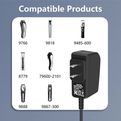 Hafiuege Charger Compatible with Wahl Clipper Trimmer 9818 9888L 9818L 9876L, 9876 9880L 9865 9860 9854-600 9867-300 79600-2101 9860-700 9818-6171 9766 9810 S004mu0400090 Replacement Power Cord