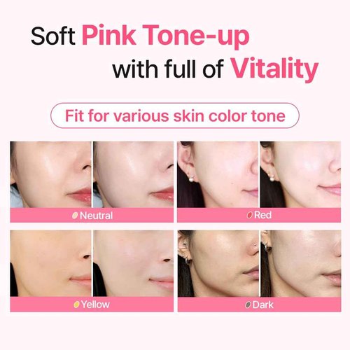 MAKE P:REM Soothing Pink Tone Up Sunscreen, Mineral Sun Care for Dehydrated Skin, Lightweight, Non-Greasy Formula, Skin Tone Correction, Korean Sunscreen, SPF 50, 1.69 fl.oz. (50ml)