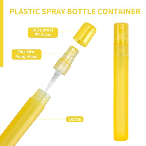 Axigundaone 80 Pcs 10 ml Plastic Perfume Bottles, Fine Mist Spray Bottle Empty, Plastic Perfume Bottles for Travel Makeup (Colorful)