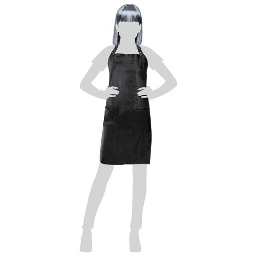 Fromm Apparel Studio Hair Stylist Apron in Black Embossed Pattern for Hair Salons, Barbers, Cosmetology Supplies - Waterproof, Chemical and Bleach Proof, Adjustable, Knee-Length Coverage, 25" x 34"