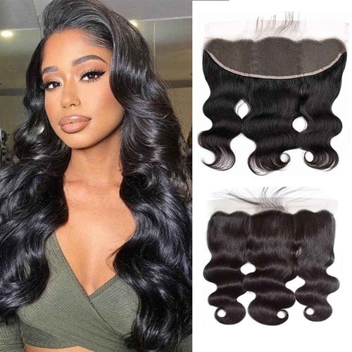 XSY 13x4 HD Lace Frontal Closure Ear To Ear Body Wave Human Hair Frontal Closures Virgin Brazilian Human Hair Invisible Clear HD Film Lace Frontal 14 Inch