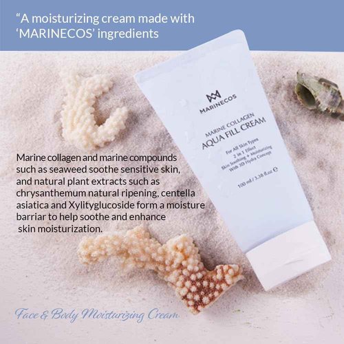 Marine Collagen Aqua Peel Cream 100ml ㅣ Deep Moisture Exfoliating Cream with Soothing Chamomile and Herbal Complex ㅣ Gentle Pore Care for Radiant Smooth Skin