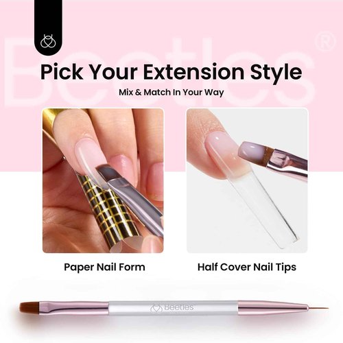Beetles Hard Gel for Nails Kit,3 Colors 9 in 1 Clear Nude Glitter Sculpted Gel Nail Extension Sculpting High Hardness for Salon Professionals Women,Nude Pink & Clear Builder Nail Gel UV & LED Cured