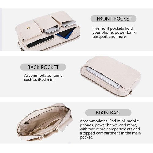 YONBEN Storage Bag-arge Cosmetic Bag for Women, Travel Makeup Bag, Zip Up Bag, Cute Makeup Bag - Pure Cotton Canvas - Can be Suspended - Perfect Storage for Cosmetics
