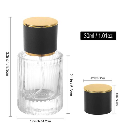 YWG Stone Vintage Perfume Bottles, 3 Pack 30ml/1OZ Glass Atomizer Travel, Empty Clear Perfume Spray Bottle Essential Oil Container Sprayer Cologne Atomizer for Men