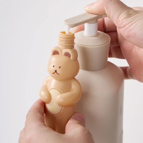 Empty Spray Bottle, Set of Cute Bear Look Delicate Hygiene Bottles, Easy to Press and Practical, with Waterproof Storage Bag for Business Travel for (2 Press Bottle 1 Spray Bottle