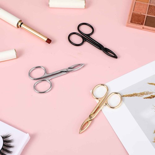 3Pcs Precision Scissor Tweezers, Eyebrow Tweezers with Scissor Handles, Pinzas Para Cejas for Women Facial Hair and Eyebrow Care(Gold, Silver, Black)