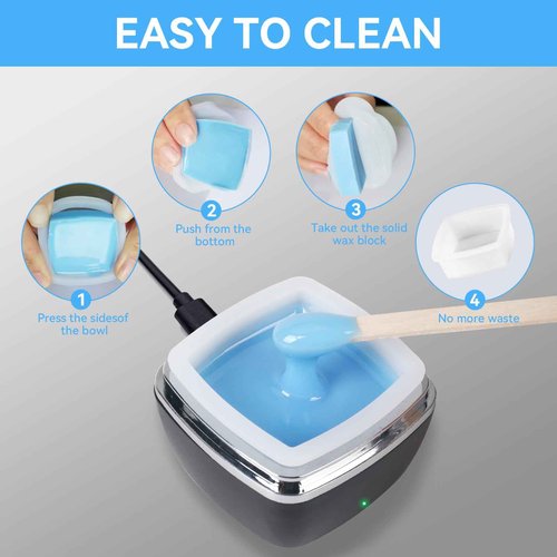 FOCTXI Nose Wax Kit - Portable Ear Nose Hair Waxing Kit for Men and Women with 100g Wax, 20 Applicators, 30 Nose Hair Sticks, 10 Mustache & 10 Ear Protectors, Wax Warmer Kit for Hair Removal