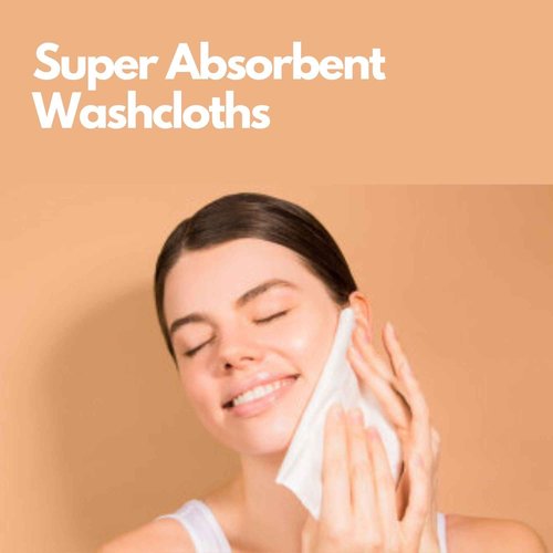 SOFT TEXTILES 24 Pack Cotton Washcloths Set - 100% Ring Spun Cotton, Premium Quality Flannel Face Cloths, Highly Absorbent and Soft Feel Fingertip Towels (White)