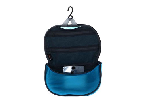 Sea to Summit Small Hanging Toiletry Bag, Extra Compact Travel Organizer for Minimalist Adventures, Atoll Blue