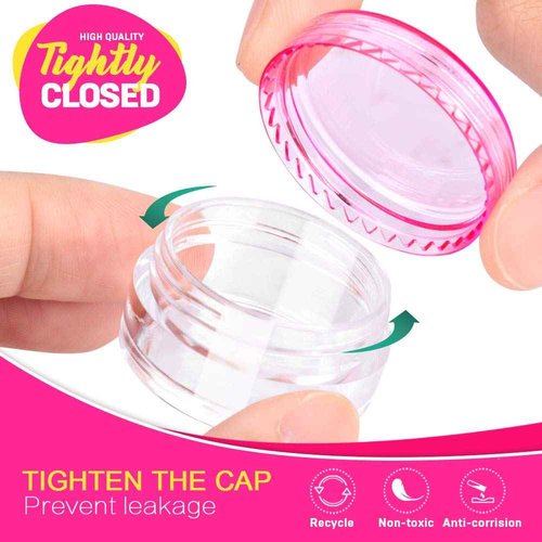 HNYYZL Sample Container,5 Gram Empty Plastic Cosmetic Pot Jars for Eye Shadow Nails Powder Jewelry Cosmetic Lip Balm Lip Gloss Cream Lotion(10 colors, 100 Pcs)