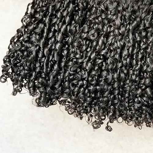 16A Double Weft Pixie Bouncy Curly Human Hair Bundles 18 Inch 1 Bundle Burmese Curly Human Hair Bundles 3C4A 100% Unprocessed Brazilian Raw Virgin Hair Extensions Quick Weave Extensions Natural Color