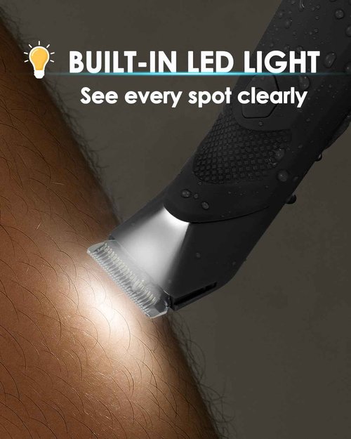 Manscaper for Men, Groin Trimmer for Men and Women, Body Hair Trimmer and Ball Trimmer with Light, Pubic Hair Shaver, Manscape Kit, 7 Precisions, Waterproof Wet / Dry Grooming, 240 Minutes Shaving