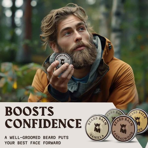 Beard Balm for Men - Leave in Beard Conditioner - Styling Balm Made with Naturally Derived Beard Butter, Argan & Jojoba Oils (1 Ounce (Pack of 4), Citrus, Vanilla, Sandalwood, & Cedarwood)