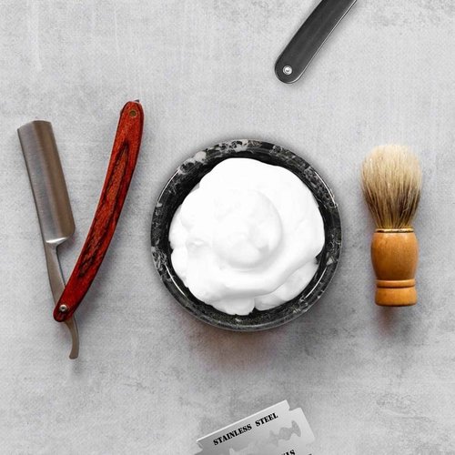 Radicaln Marble Shaving Bowl 3" Inch Black Handmade Shave Soap Holder for Men, Barber Accessories & Supplies, Luxury Stone Bowl for Shaving Cream & Aftershave Foam