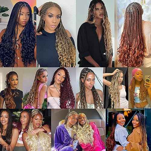 Unionbeauty 30 Inch 9 Packs Body Wave Braiding Hair Pre-Feathered Braiding Hair Ombre Ocean Deap Twist Synthetic Crochet Hair for French Curl Crochet Braids Easy Braids Hair Extension for Women (T30#)