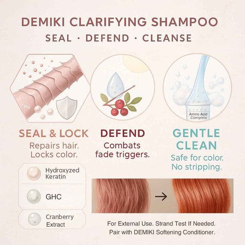 DEMIKI Japanese Shampoo for Women,Anti-Dandruff with Keratin,Clarifying Shampoo for Oily Hair,Sulfate Free,Rose Scent,Volumizing,hair care,Repairs,Strengthens,Nourishes and Softens,450ml 16fl oz