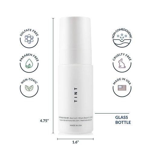 NAELI Anti Aging Tinted Moisturizer SPF 50, Mineral Sunscreen for Face with Zinc Oxide, Peptides & Ceramides, Natural Hydrating Universal Tint - 1.4 oz