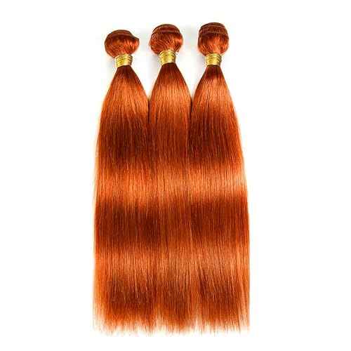 #350 Orange Bundles Straight Bundles Human Hair 24 24 24 Inch Unprocessed Brazilian Virgin Weave Hairs Ginger Orange 3 Bundle 50 Gram Per Bundle Human Hair Extensions