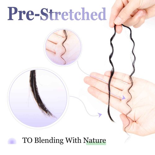 Amzluck Pre-Divided Human Braiding Hair for Boho Braids Water Deep Wave Human Hair Bulk for Braiding Curly Human Hair for Boho Locs Boho Crochet Braids Human Hair Extensions (1B, 16""-320Strands)