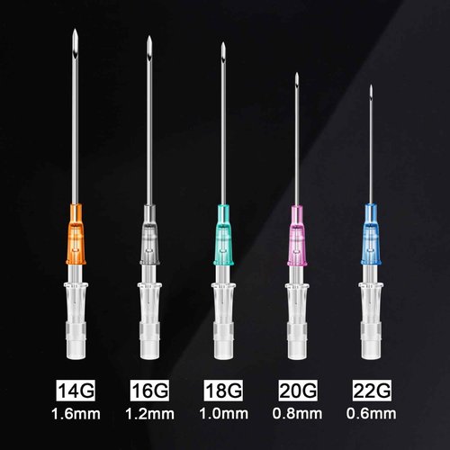 WZPB Catheter Piercing Needles - 50 Pcs 14G, 16G, 18G, 20G, 22G IV Catheter Piercing Needles for Ear Nose Lip Tongue Belly Navel Nipple Cartilage Piercing Kit