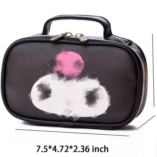 Holymid Travel Cosmetic Bag, Large Capacity Cartoon Cosmetic Pouch Makeup Bag with Zipper, PU Travel Toiletry Bag Makeup Accessories Organizer, Storage Bags Makeup Pouch for Women Girls