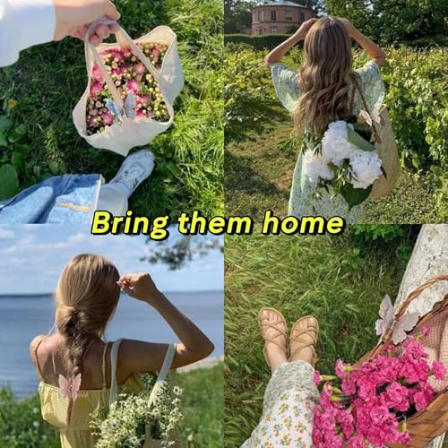 3 Packs Butterfly Hair Clips Acetate Tortoise Shell Non-Slip Jaw Clips 2.5inch, Beautiful Butterfly Hair Accessories for Girls and Women(Mixed color, White, Blue, Pink)