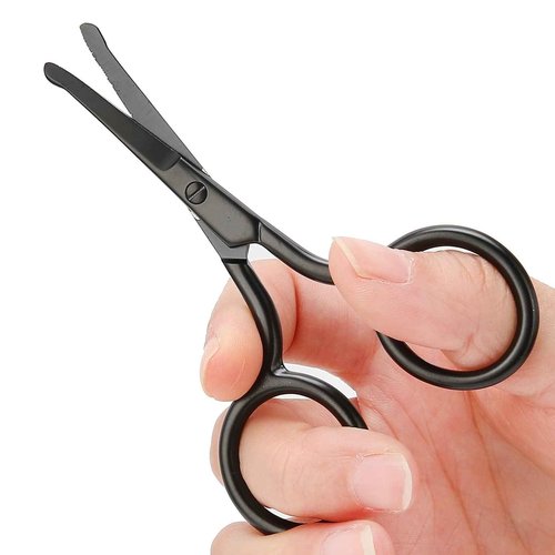 Nose Ear Scissors, Nose Hair Scissors Rounded Tip Moustache Beard Eyebrow Grooming Scissor Trimmer for Men