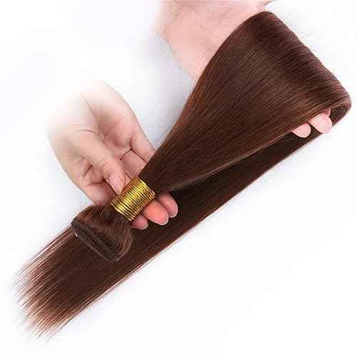 Reddish Brown Human Hair Bundles Auburn Straight Bundle Dark Brown Bundles 18 20 22 Inch Color 33 Brazilian Virgin Remy Hair Extensions Soft And Healthy Bundle Double Weft