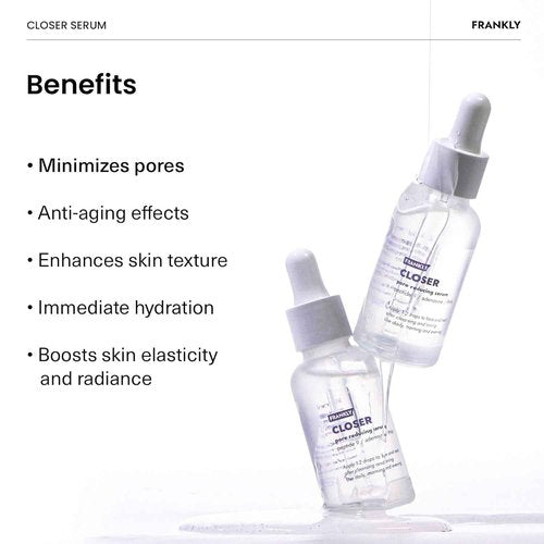 FRANKLY Closer Serum Mega Jumbo | Pore Minimizer Serum | 9 Peptides, Vegan Collagen, Adenosine, PHA | Korean Pore Minimizer for Glass Skin, Anti-Aging, Hydration, Elasticity | 3.38 fl oz