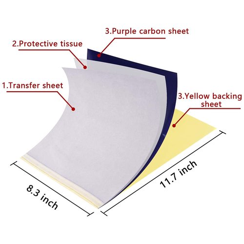 WeLiu Tattoo Transfer Paper,110 Sheets Tattoo Stencil Paper for Tattooing to Skin,A4 Size