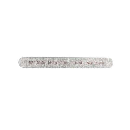 Soft Touch Nail File, 100 Grit, Coarse, Zebra Cushion, for Artificial Nails, 7 Inch - 25 Pieces