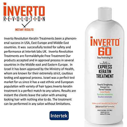 INVERTO 60 Advanced Gel Complex Brazilian Keratin Hair Blowout Treatment Formaldehyde Free Straightening Smoothing and Repairing Damaged Hair Keratin Research (Long Hair-240ml)