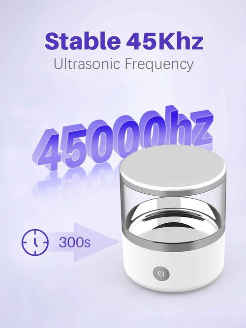 Voraiya Ultrasonic Retainer Cleaner with Transparent Tank, LED Atmosphere Light,45kHz Denture Cleaner Machine for Denture, Ring and Jewelry, Mouth Guard, Aligner, Night Guard, Braces