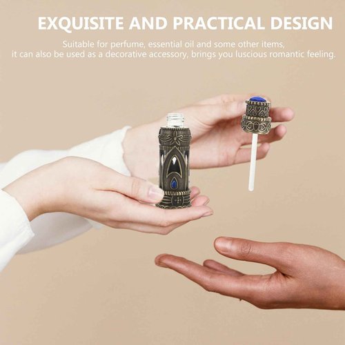 Beaupretty 2pcs Vintage Perfume Bottle, Dubai Perfume Bottle Empty Bottle Perfume Sub Bottle Glass Essential Oil Container Middle East