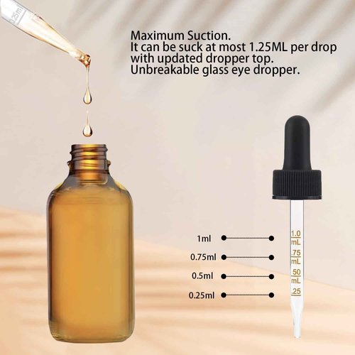 Parfumlism Dropper Bottles 2 oz Amber Glass with Scale – 20 Pack Graduated Bottles for Essential Oils, Tinctures, DIY Skincare, UV Protection